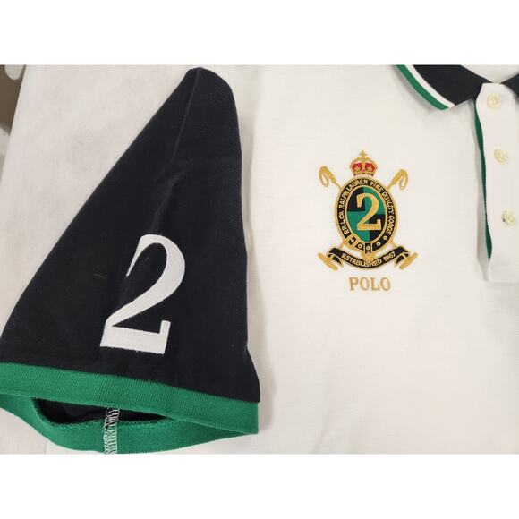 Polo Ralph Lauren Big Pony Crest Custom Fit XXL White Short Sleeves blue green - Picture 3 of 8